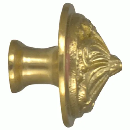 1 1/3 Inch Solid Brass Baroque / Rococo Knob (Lacquered Brass Finish)