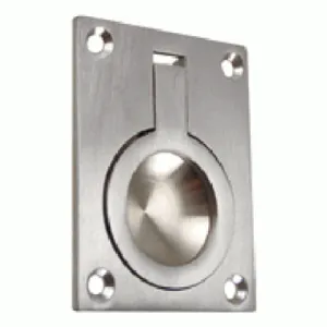 1 3/4 Inch Solid Brass Traditional Flush Ring Pull (Brushed Nickel)