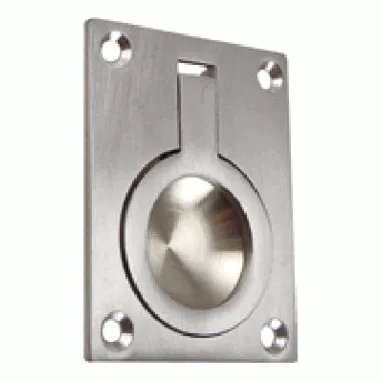 1 3/4 Inch Solid Brass Traditional Flush Ring Pull (Brushed Nickel)
