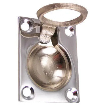 1 3/4 Inch Solid Brass Traditional Flush Ring Pull (Polished Chrome Finish)