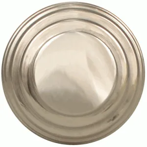 1 3/8 Inch Solid Brass Art Deco Round Knob (Polished Nickel Finish)
