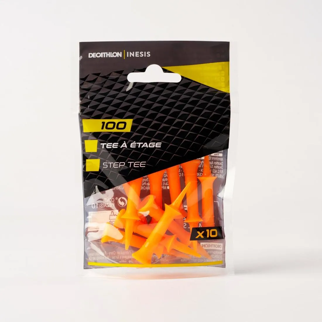 100 Golf Plastic Step Tees 37mm 10-Pack