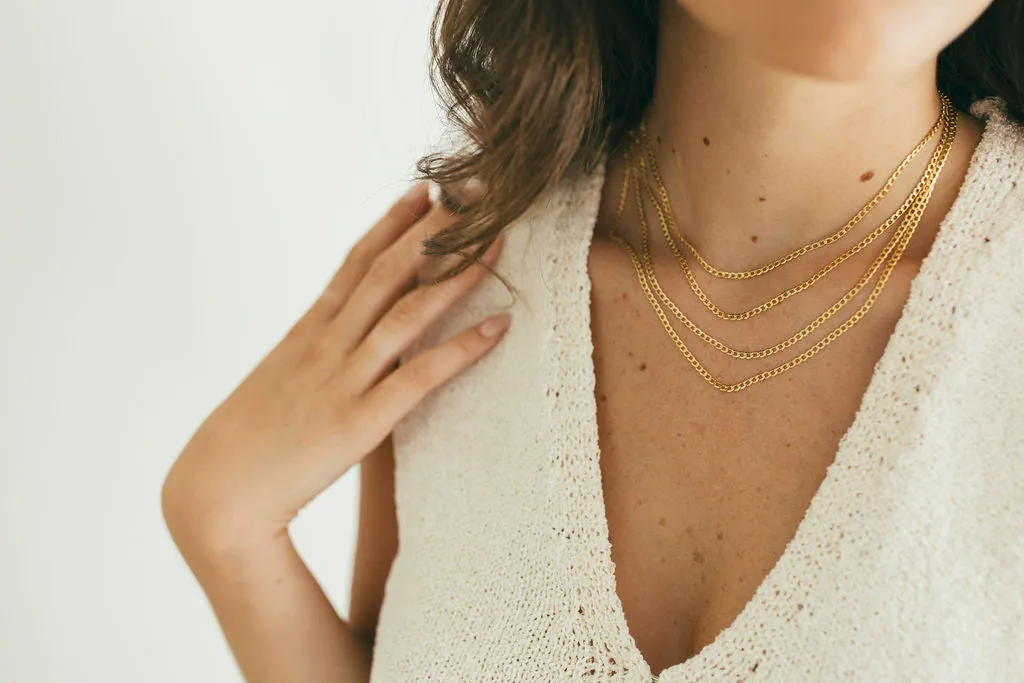 10K Gold Hollow Rounded Curb Chain