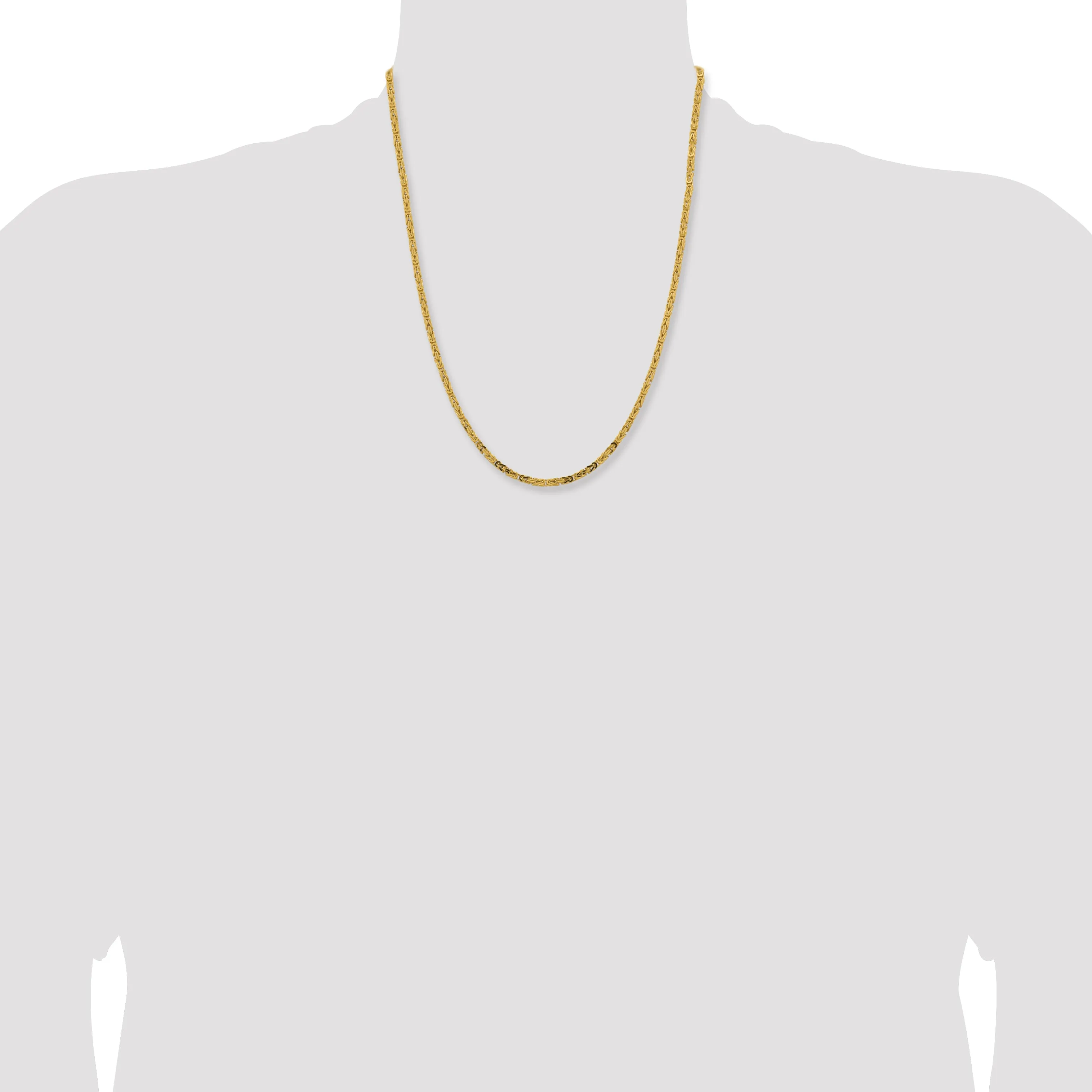 14K 16 inch 2.5mm Byzantine with Lobster Clasp Chain
