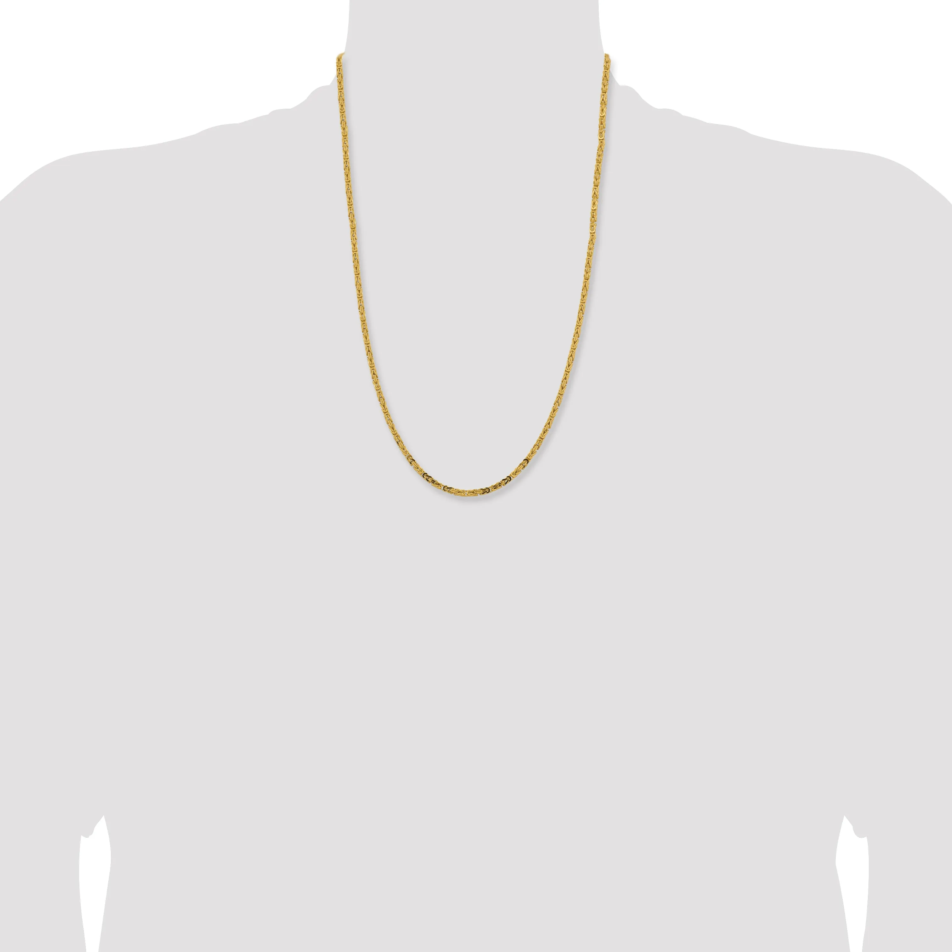 14K 16 inch 2.5mm Byzantine with Lobster Clasp Chain