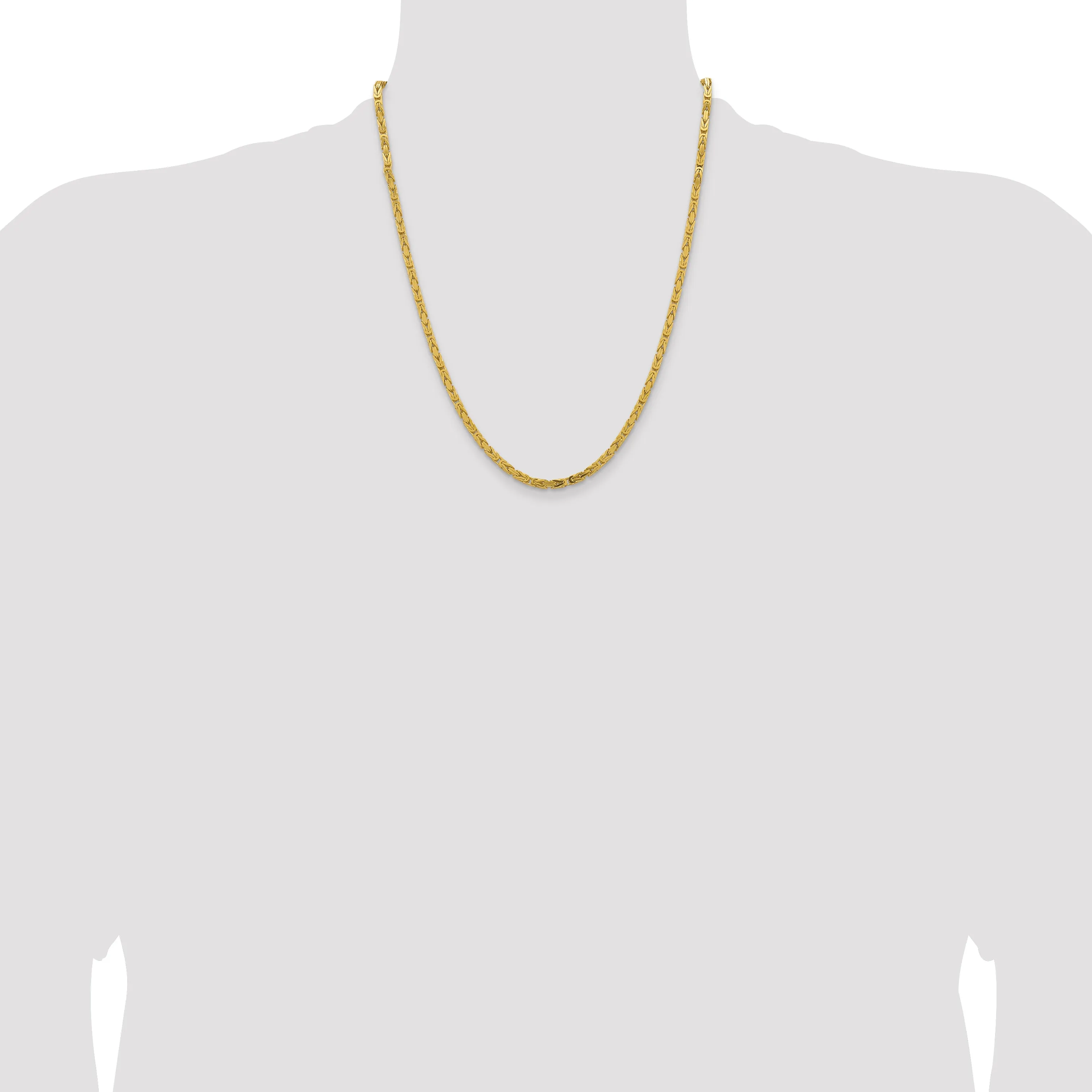 14K 16 inch 3.25mm Byzantine with Lobster Clasp Chain