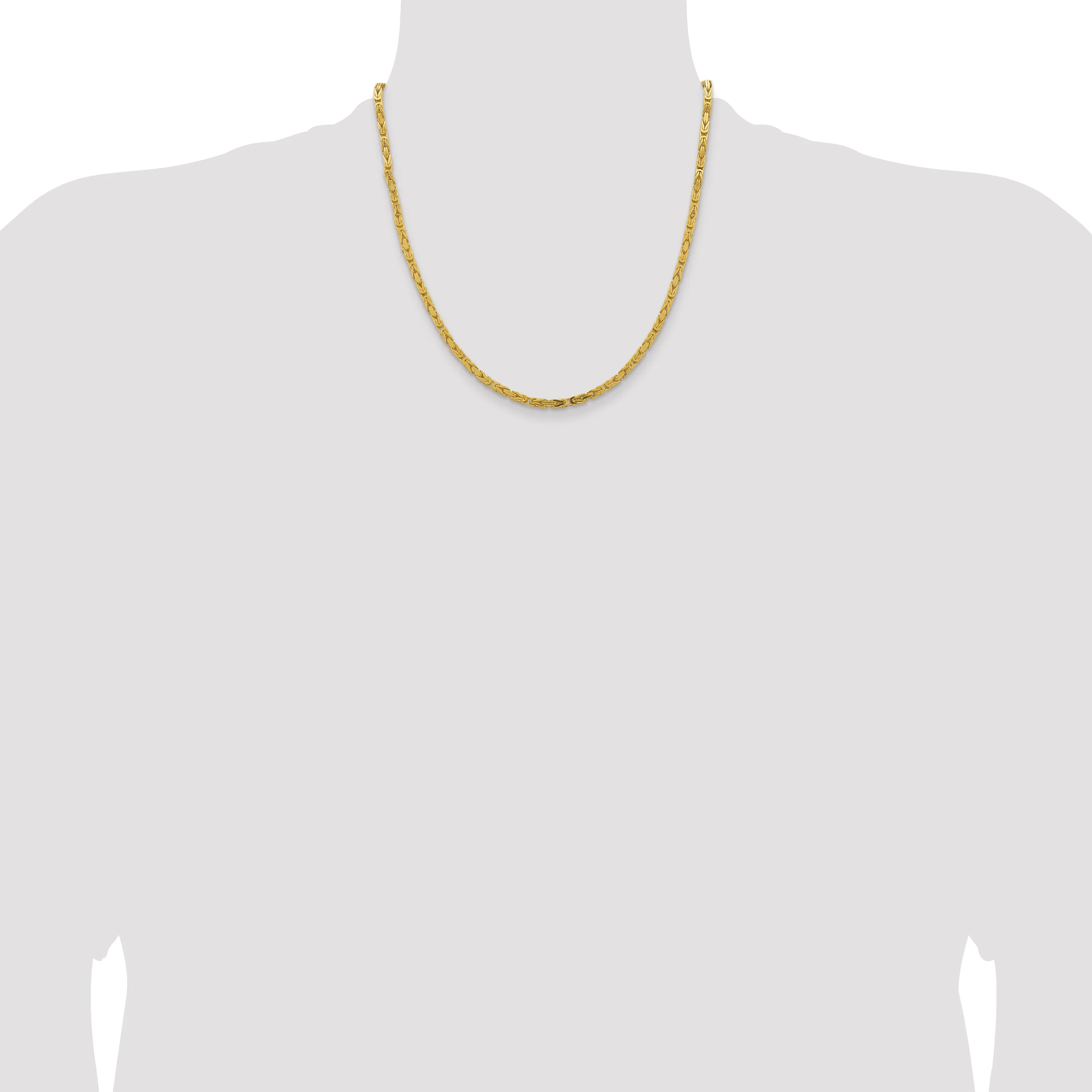 14K 16 inch 3.25mm Byzantine with Lobster Clasp Chain