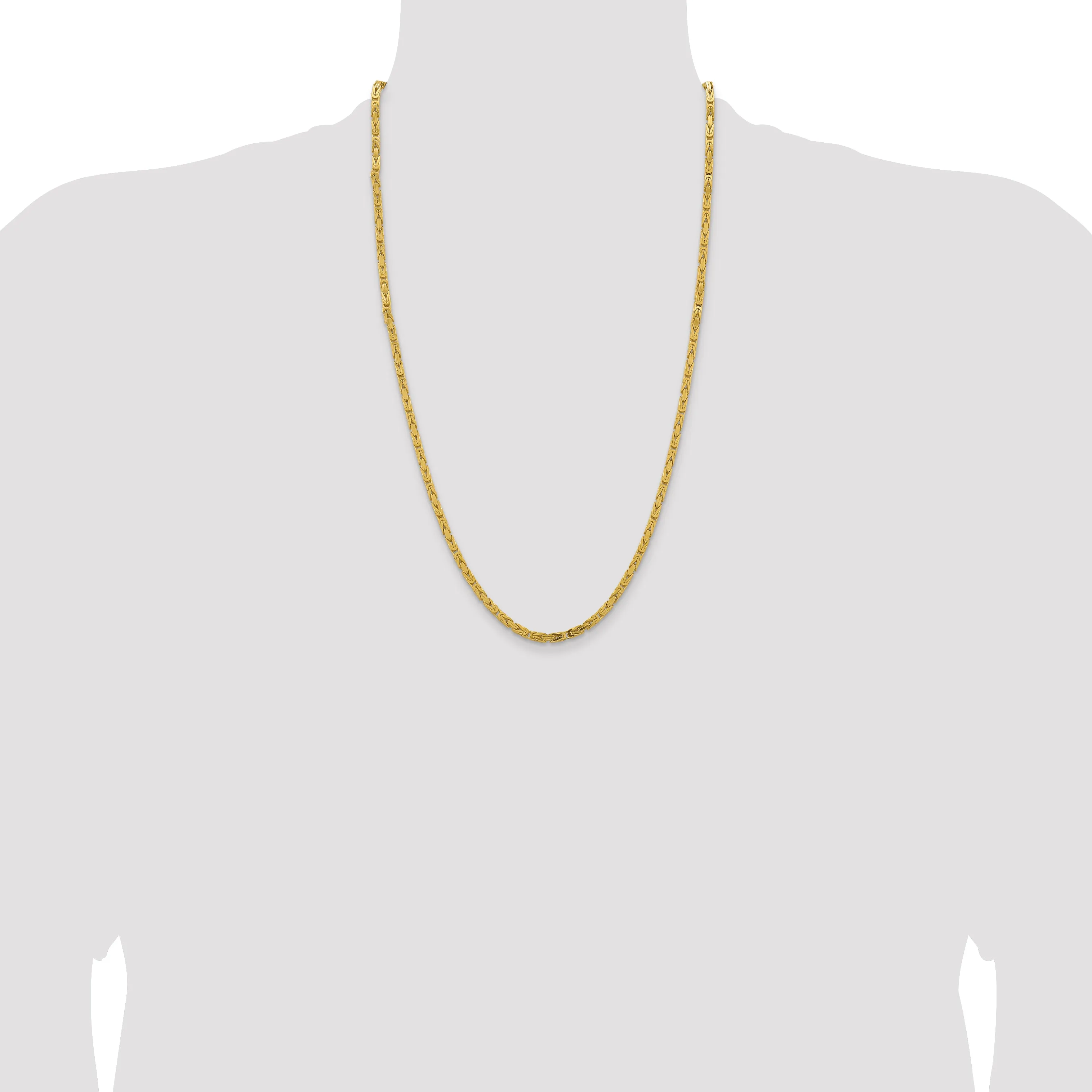 14K 16 inch 3.25mm Byzantine with Lobster Clasp Chain