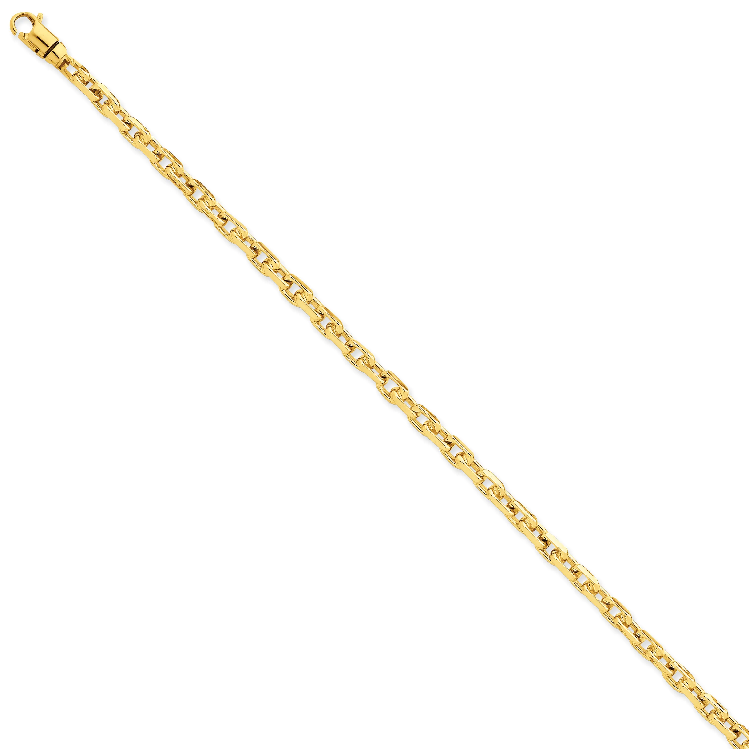 14K Gold Fancy Link Bracelet with Lobster Clasp and Polished Finish
