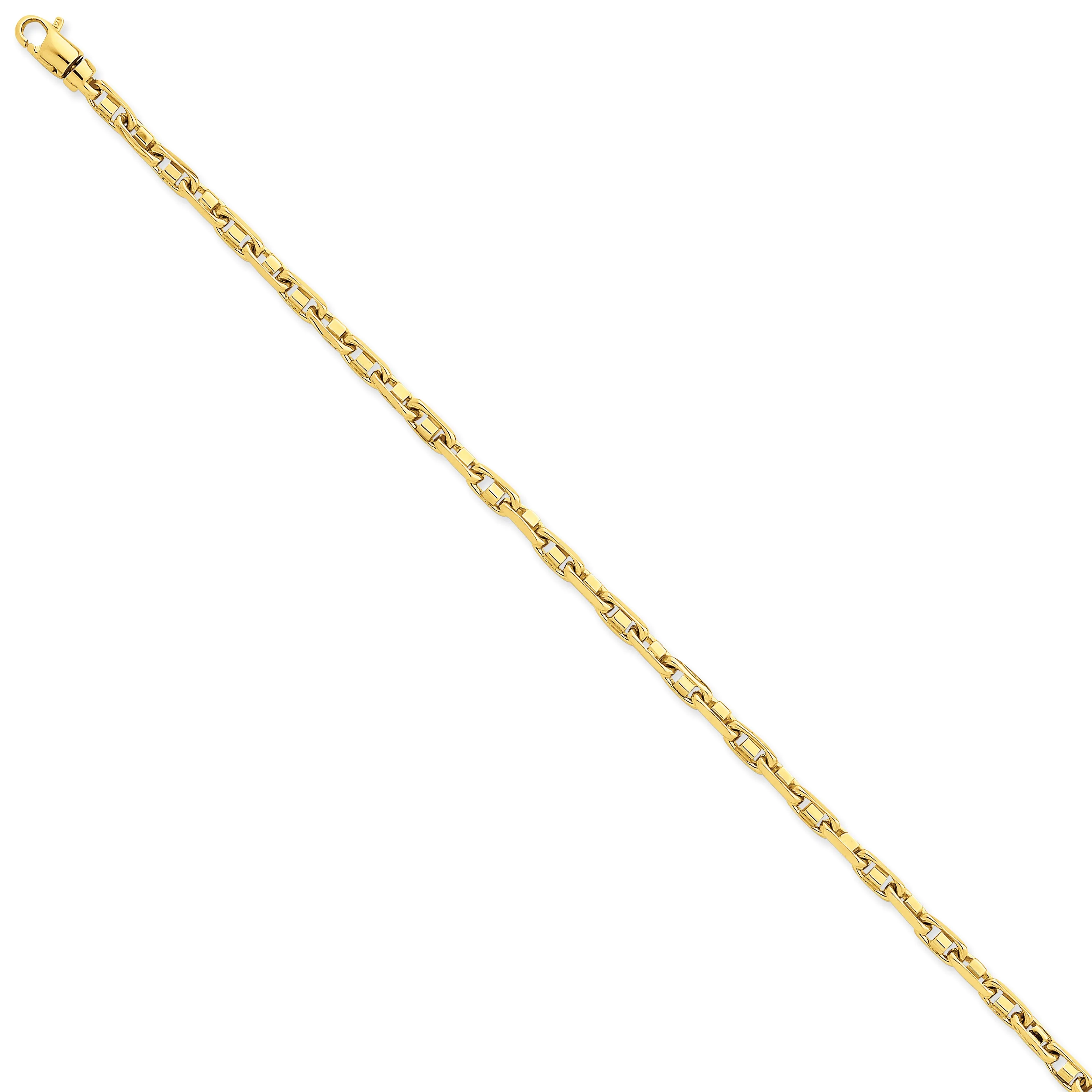 14K Gold Polished Fancy Link Bracelet with Solid Lobster Clasp