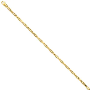 14K Gold Polished Fancy Link Bracelet with Solid Lobster Clasp