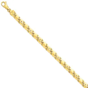 14K Gold Polished S-Link Bracelet with Lobster Clasp 8 Inch