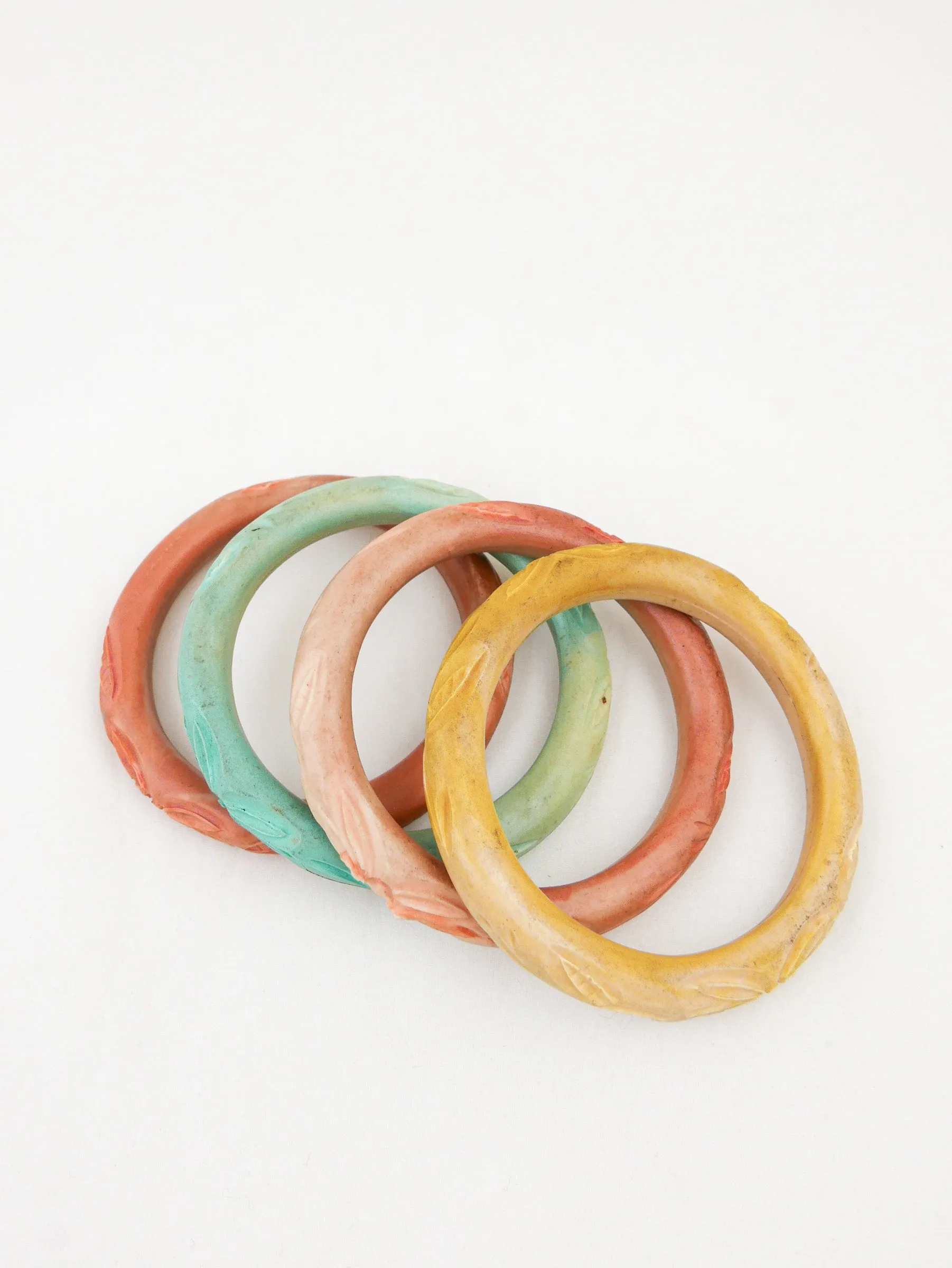 1940's Carved Bracelet Set
