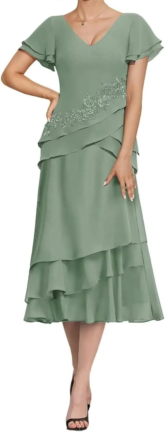 2 Pieces Mother of The Bride Dresses Lace Appliques Formal Evening Gowns Long Wedding Guest Dress
