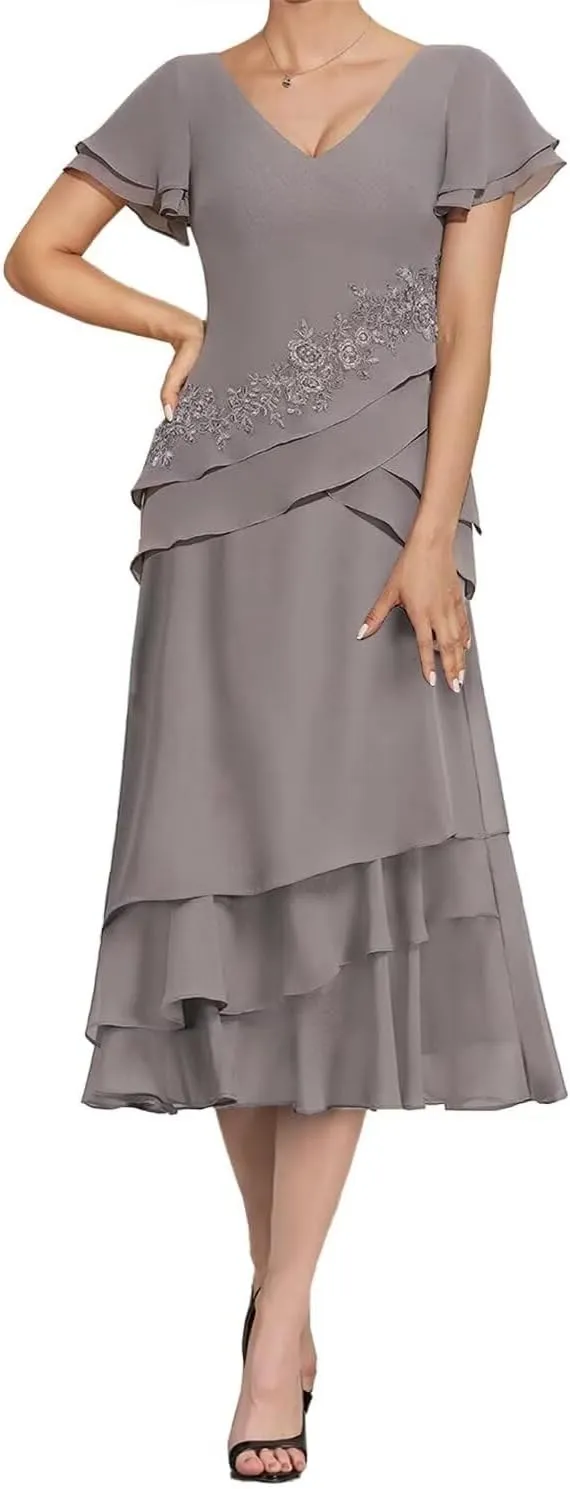 2 Pieces Mother of The Bride Dresses Lace Appliques Formal Evening Gowns Long Wedding Guest Dress
