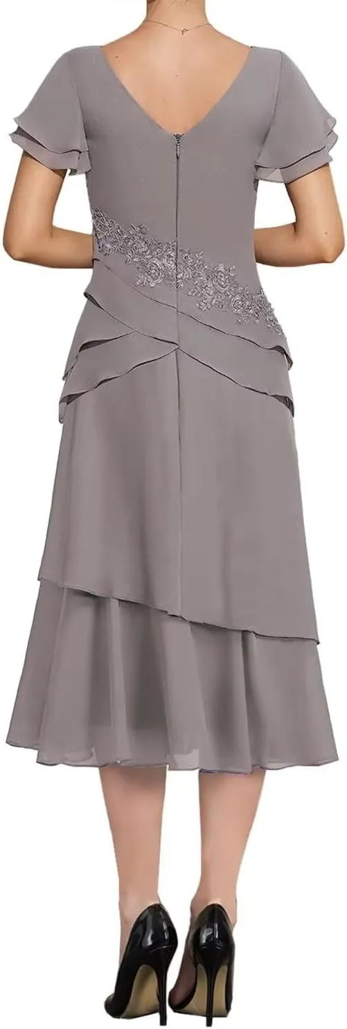 2 Pieces Mother of The Bride Dresses Lace Appliques Formal Evening Gowns Long Wedding Guest Dress