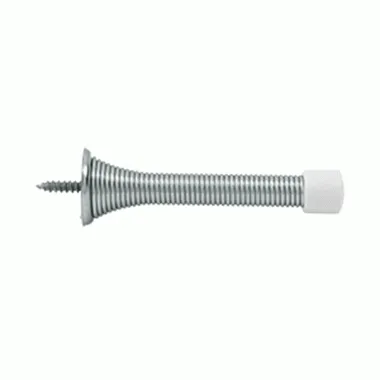 3 Inch Solid Steel Baseboard Door Bumper (Polished Chrome Finish)