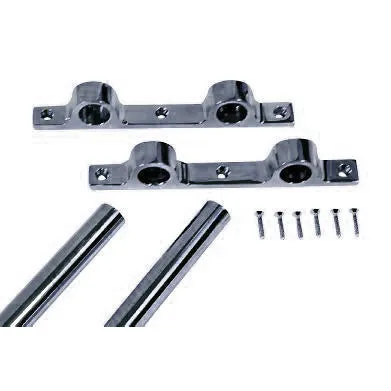 36 Inch Solid Brass Double Push Bar (Polished Chrome Finish)