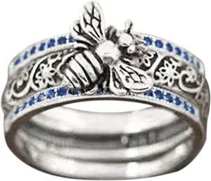 3pcs Couple Rings, 925 Silver Promise Ring for Couples Jewelry Engagement Wedding Ring for Him and Her