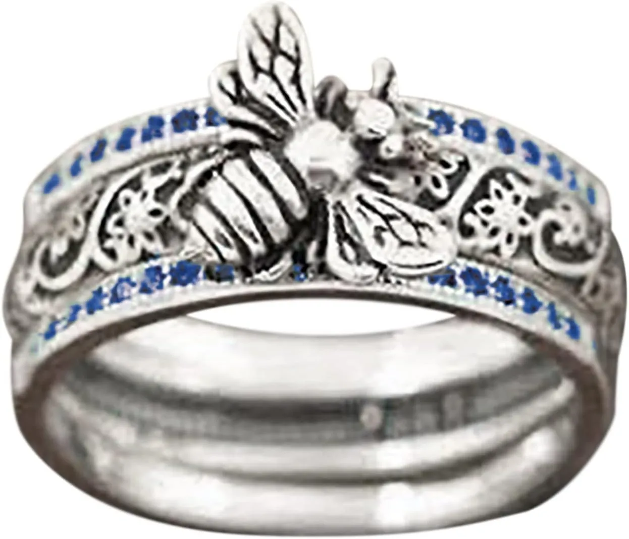 3pcs Couple Rings, 925 Silver Promise Ring for Couples Jewelry Engagement Wedding Ring for Him and Her