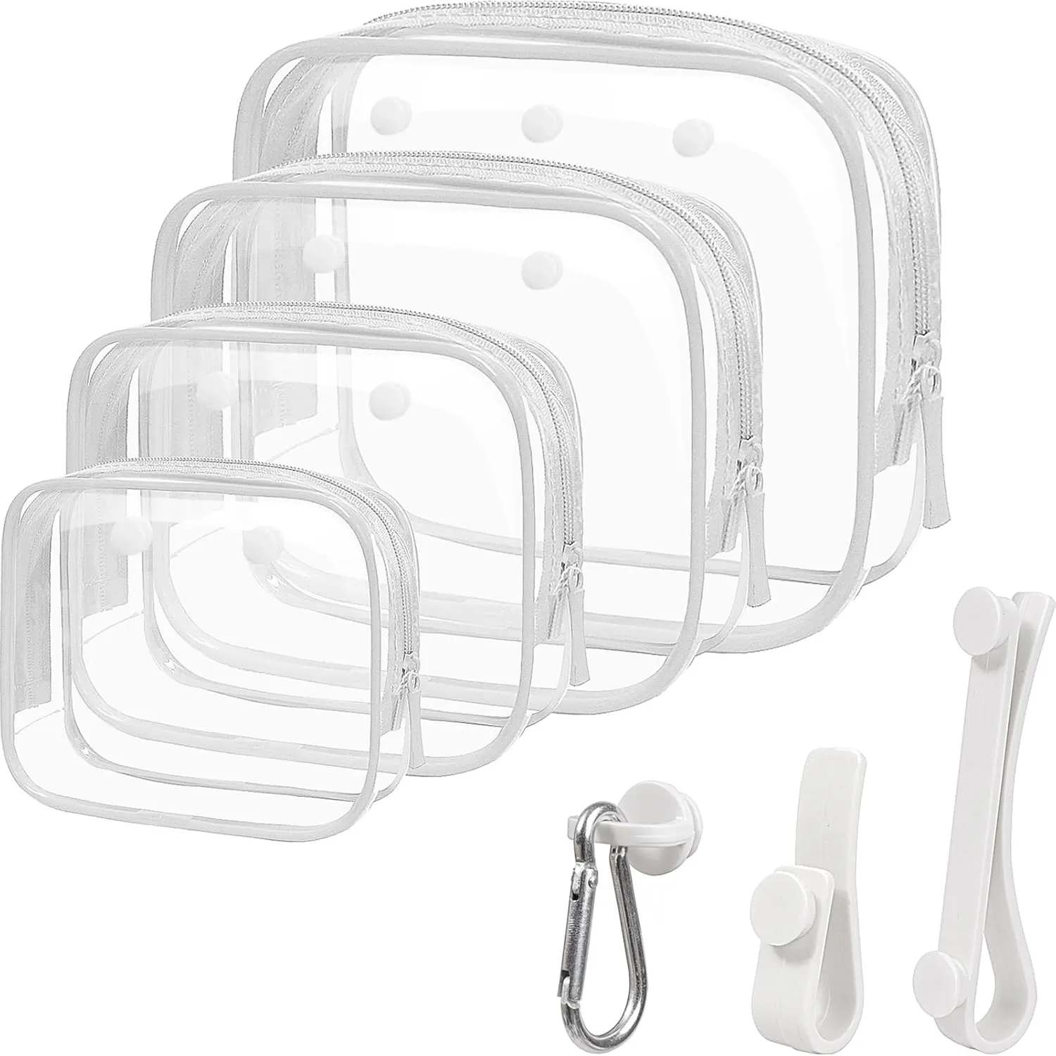 4 Packs Clear Bogg Bog Accessories Beach Tote Bag Suitable for Bogg Bag Insert Bag Cellphone Phone Holder Clear Makeup Bags Toiletry Bag Key Holder for Bogg Bag, Accessories for Bogg Bags (White)