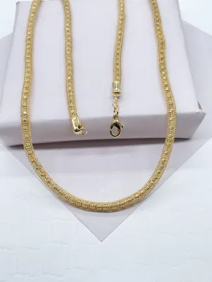 4mm 18k Gold Filled Mesh Shiny Tube Necklace   Making