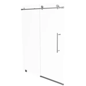 60" x 76" Frameless Shower Door - Acrylic Shower Pan with Linear Drain - Shower Kit with 5pc Shower Wall System