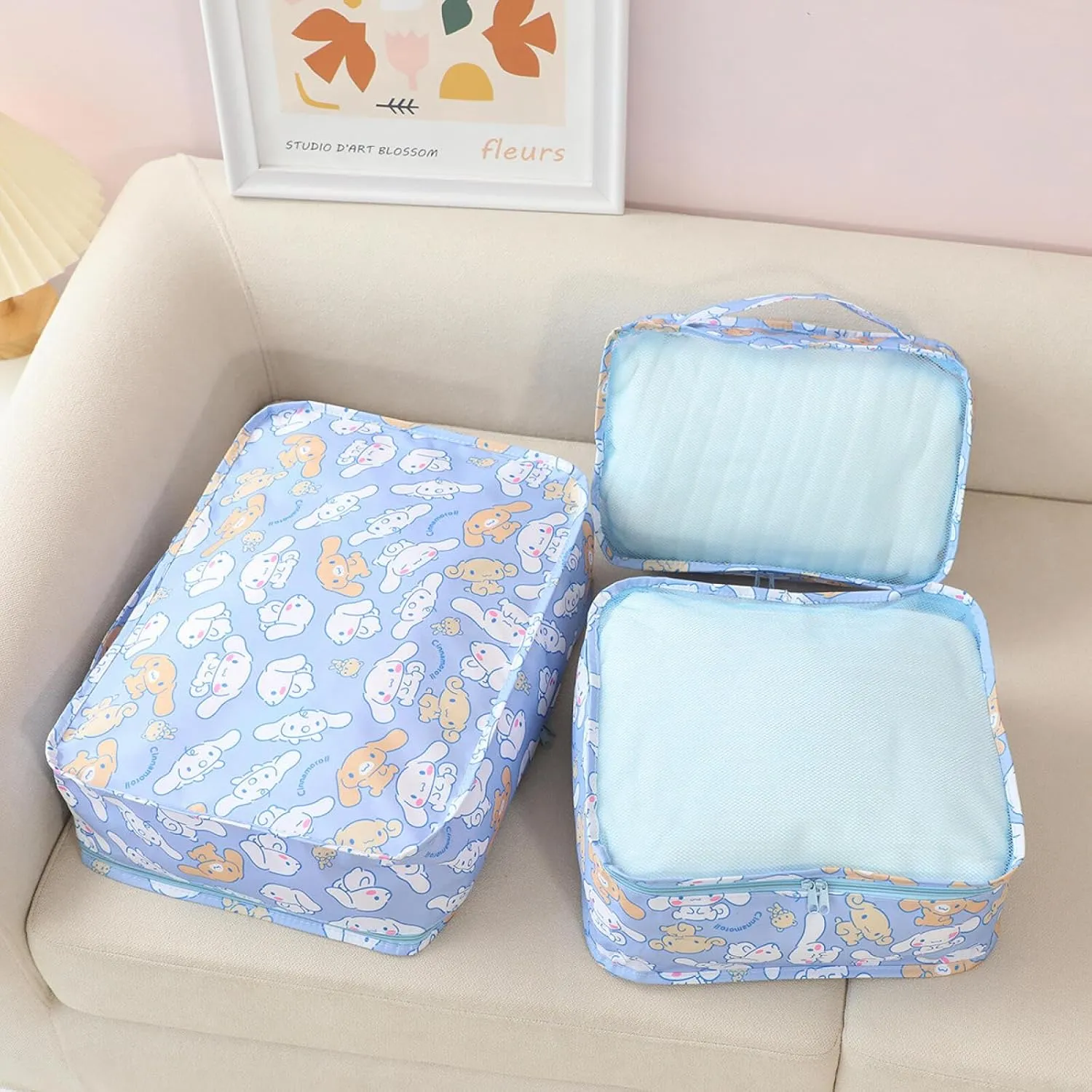 6Piece Travel Storage Bags Luggage Suitcases Packing Cubes Toiletry Shoe Pouches Accessories Sorting Organizers