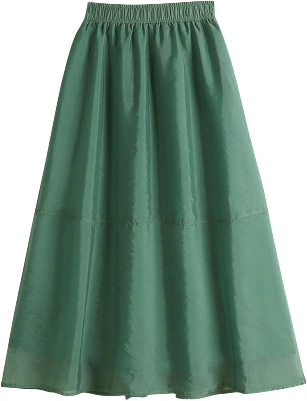 A Line Skirt Women Pleated Layered Skirts Casual Tulle Skirt Flowy Long Skirts High Waist Midi Skirt with Pockets
