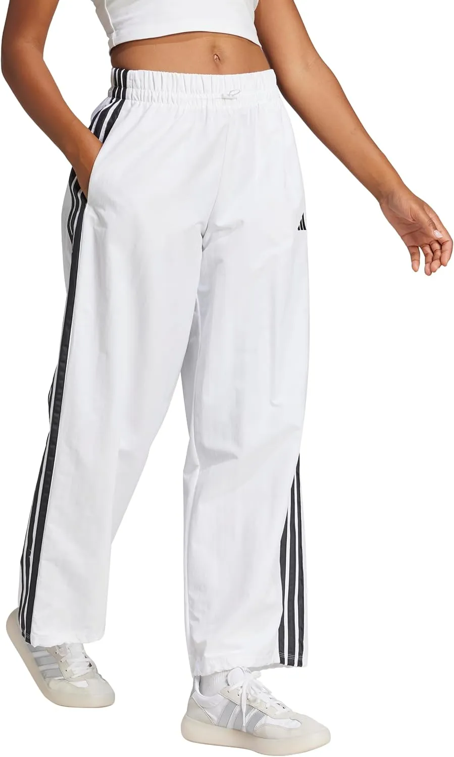 adidas Women's Essentials 3-Stripes Woven Parachute Pants