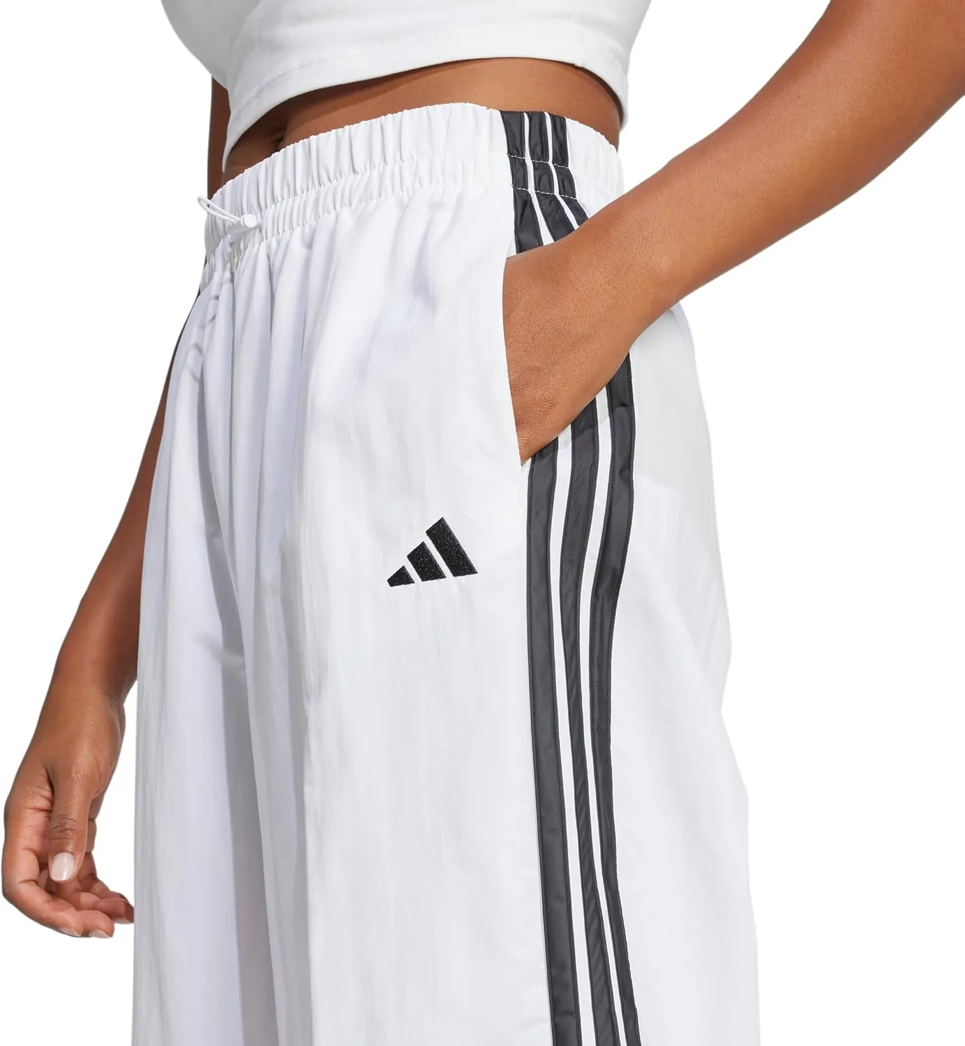 adidas Women's Essentials 3-Stripes Woven Parachute Pants