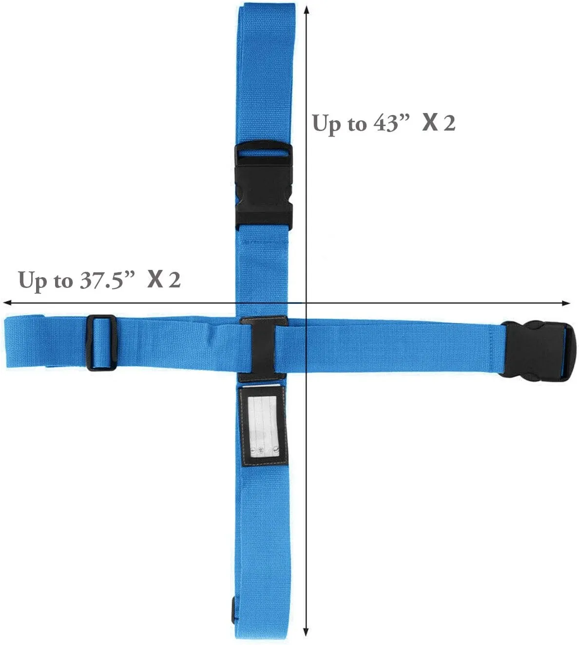 Adjustable Luggage Strap Suitcase Baggage Packing Belt Travel Accessories Long Cross Strap (Blue)