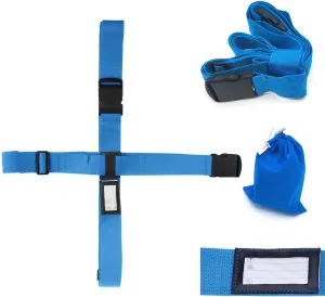 Adjustable Luggage Strap Suitcase Baggage Packing Belt Travel Accessories Long Cross Strap (Blue)