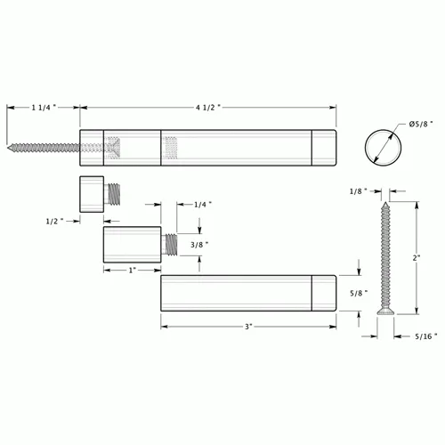 Adjustable Solid Brass Baseboard Door Bumper (Polished Chrome Finish)