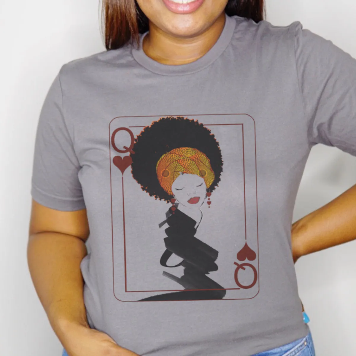 Afro Queen of Hearts  | Black Queen of Hearts - Relaxed  Fit Tee