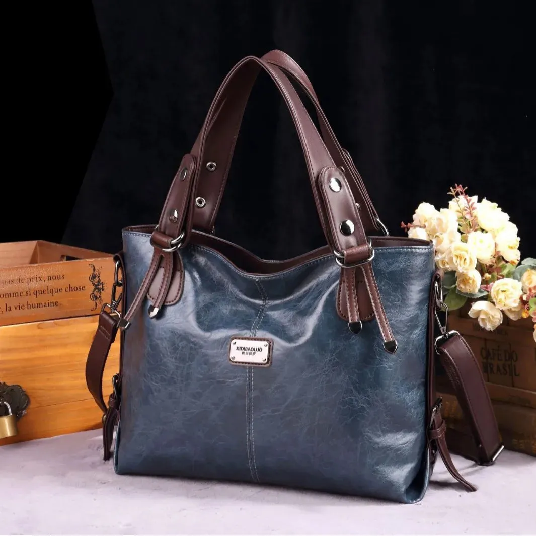 ALBA-25 Tote Bag Retro Casual Girls Single Shoulder Crossbody Soft Fabric European Style PU Mater