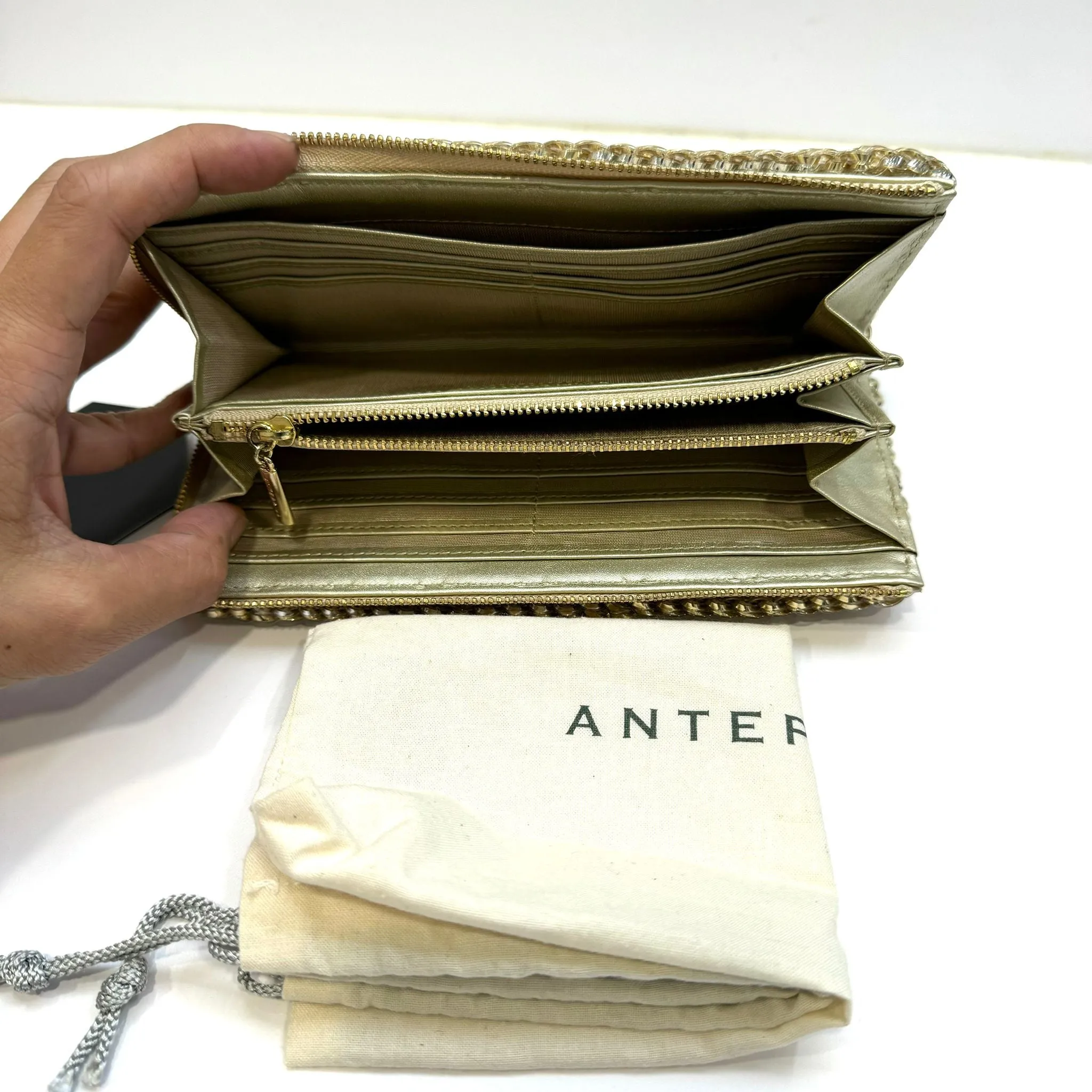 Anteprima Wire Champagne Gold Long Wallet