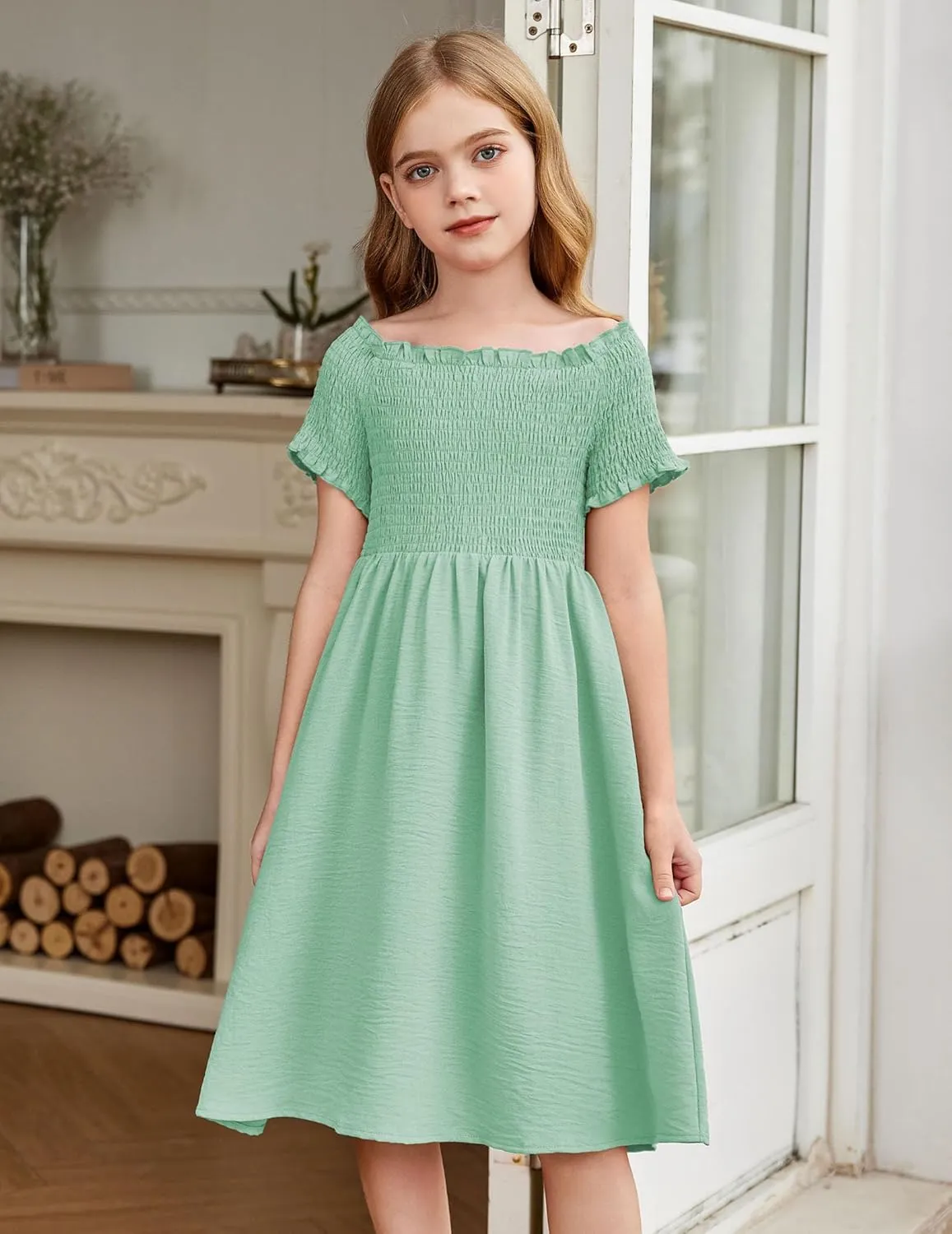 Arshiner Girls Casual Summer Floral Sleeveless Sundress Holiday Cami Dress