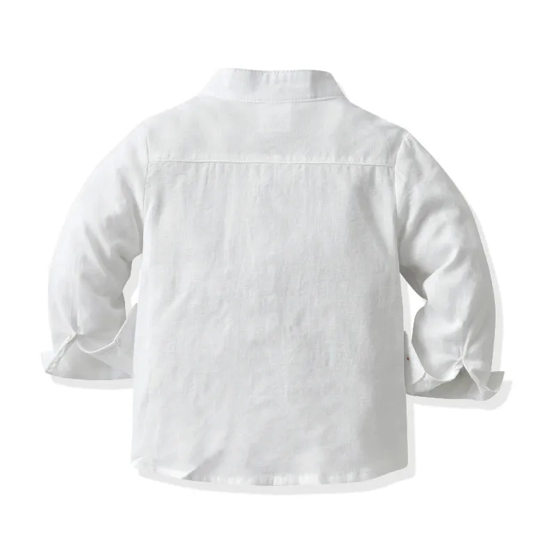 Astor Cotton White Long-Sleeved Shirt