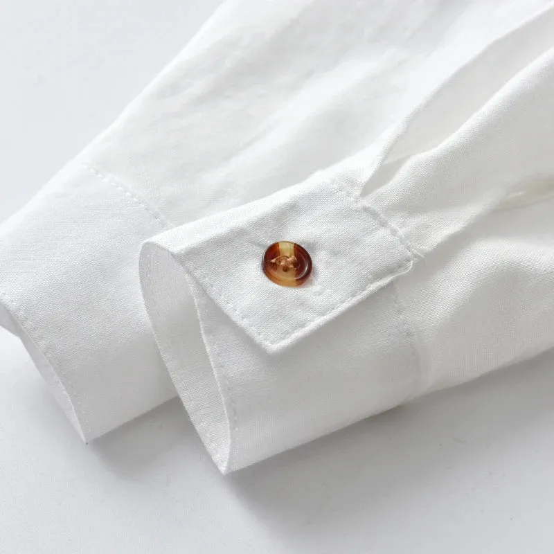 Astor Cotton White Long-Sleeved Shirt