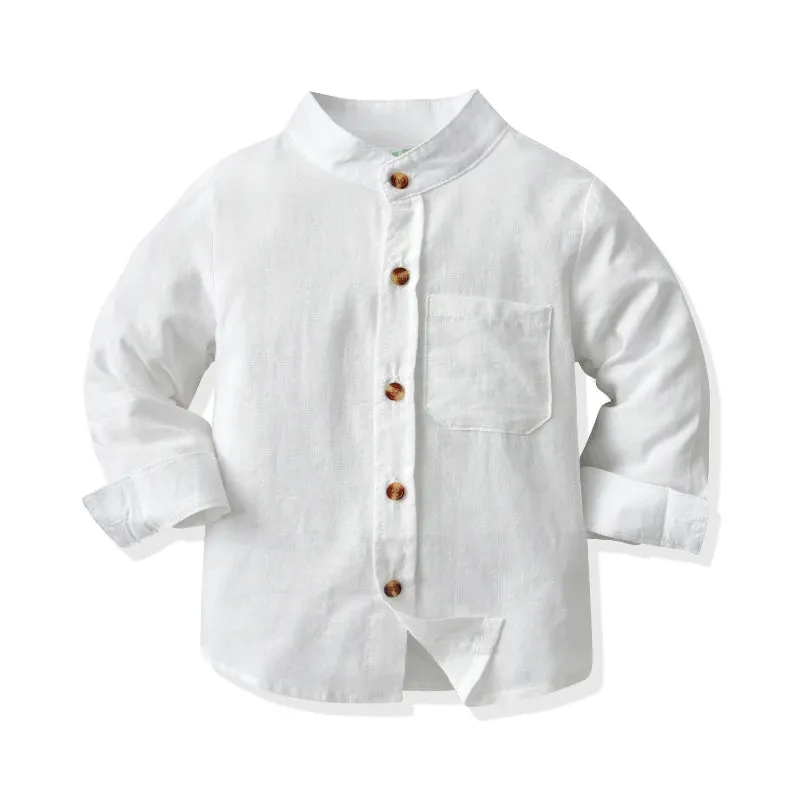 Astor Cotton White Long-Sleeved Shirt