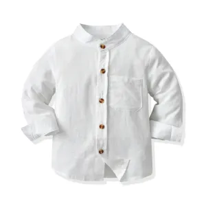 Astor Cotton White Long-Sleeved Shirt