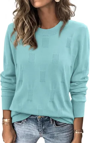ATHMILE Womens Sweaters Knit Long Sleeve Pullover Tops Trendy Dressy Business Casual Winter Clothes Outfit Fashion 2025