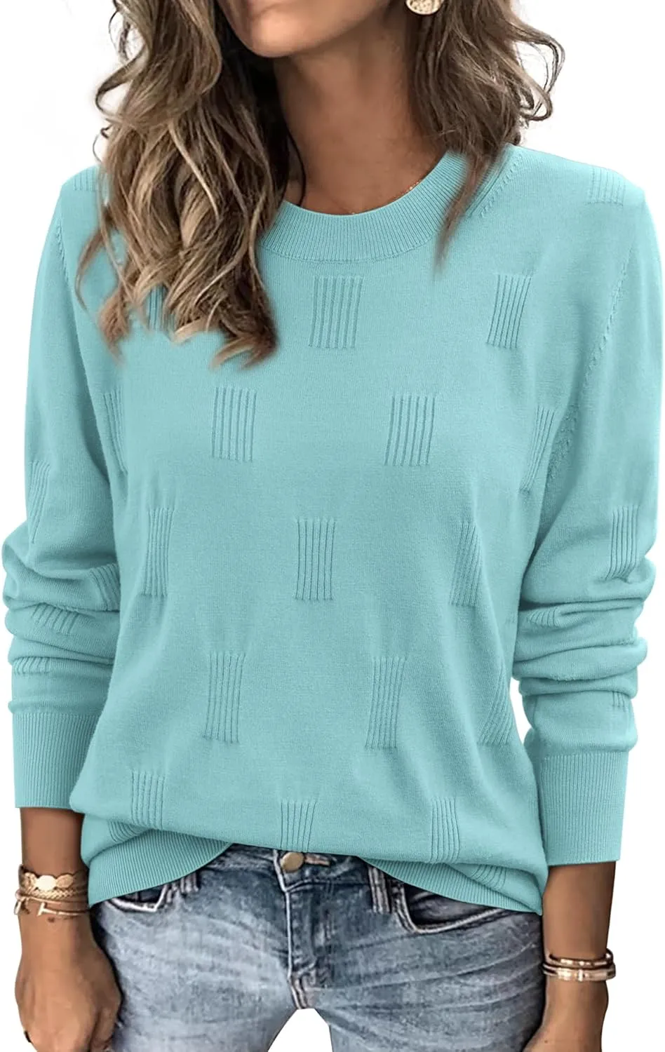ATHMILE Womens Sweaters Knit Long Sleeve Pullover Tops Trendy Dressy Business Casual Winter Clothes Outfit Fashion 2025