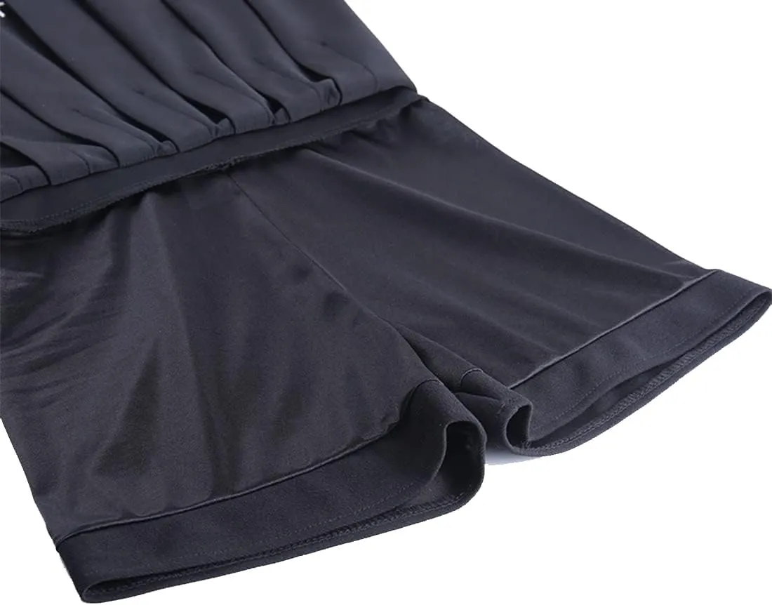 AULKEEP Womens Black Mini Pleated Skirts Goth High Waist A Line Punk Skirt School Uniform Short Skirts with Belt
