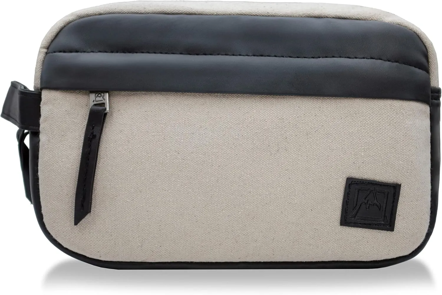 Avalanche Travel Toiletry BagOrganizer Essential Dopp Kit Accessories bag (Natural w Vegan Leather Trim)
