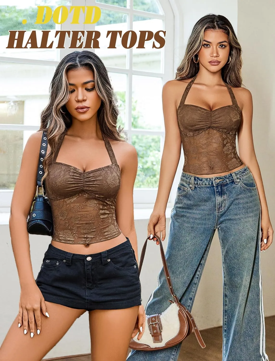Avidlove Lace Halter Tops for Women Y2K Sexy Tank Top Camisoles Shirts Cute Going Out Outfits Summer Trendy Tops