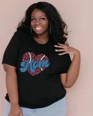 Baseball Mom Heart | Black