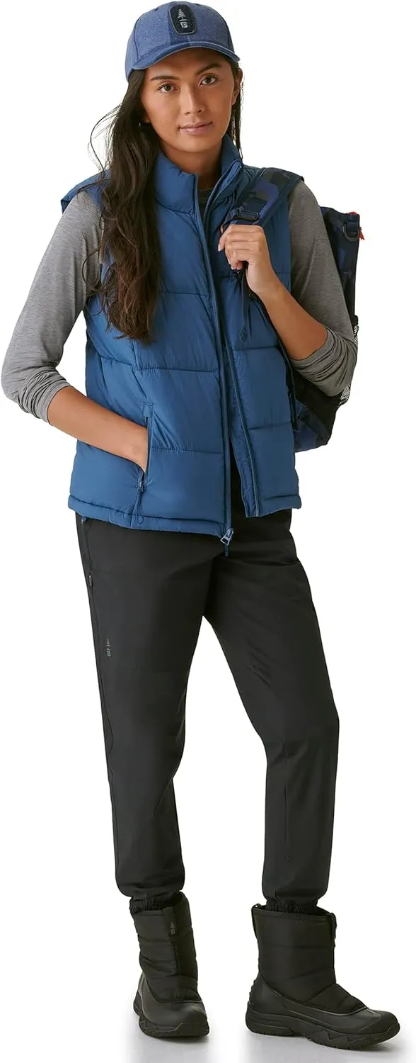 BASS OUTDOOR Womens Puffer Vest  Quilted Gilet with Front Zipper