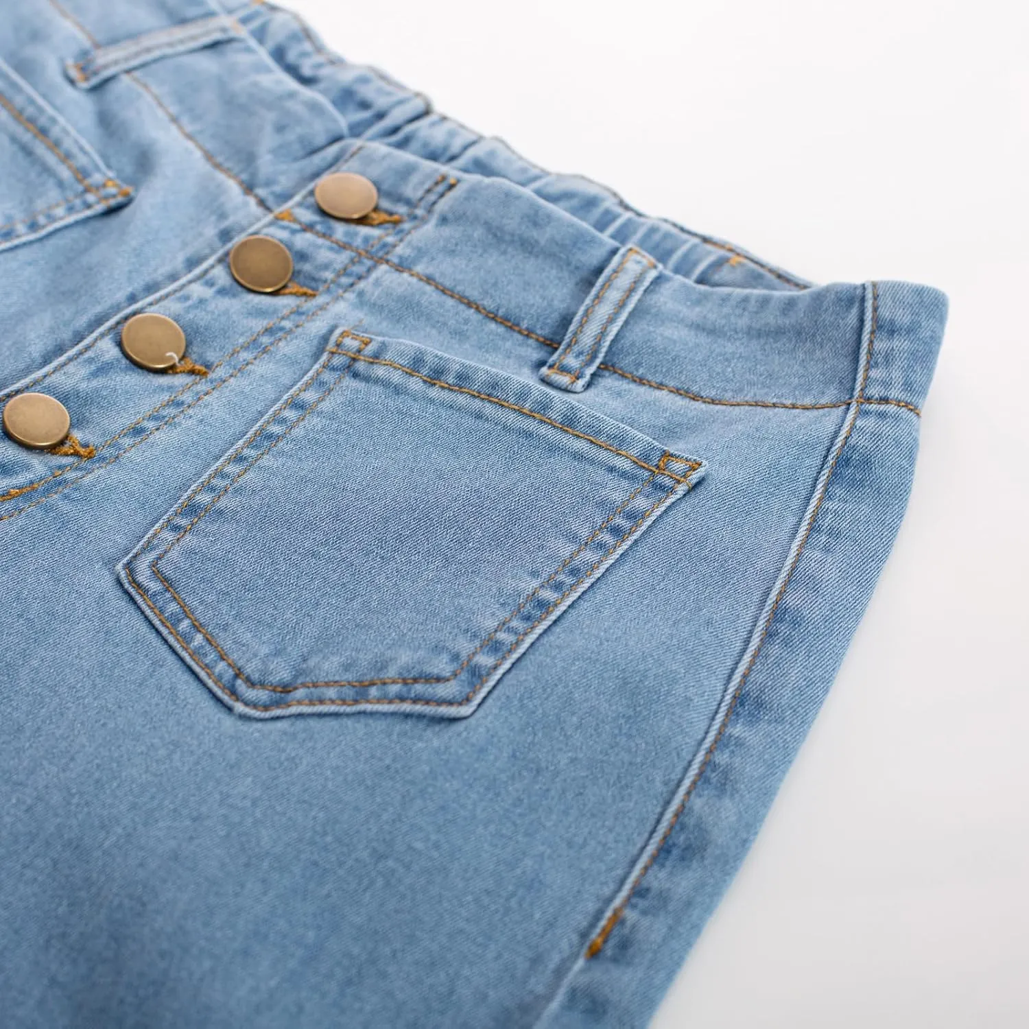 Belle Poque Women's Wide Leg Jeans High Waisted Stretchy Straight Leg Button Fly Denim Pants Trousers with Pockets
